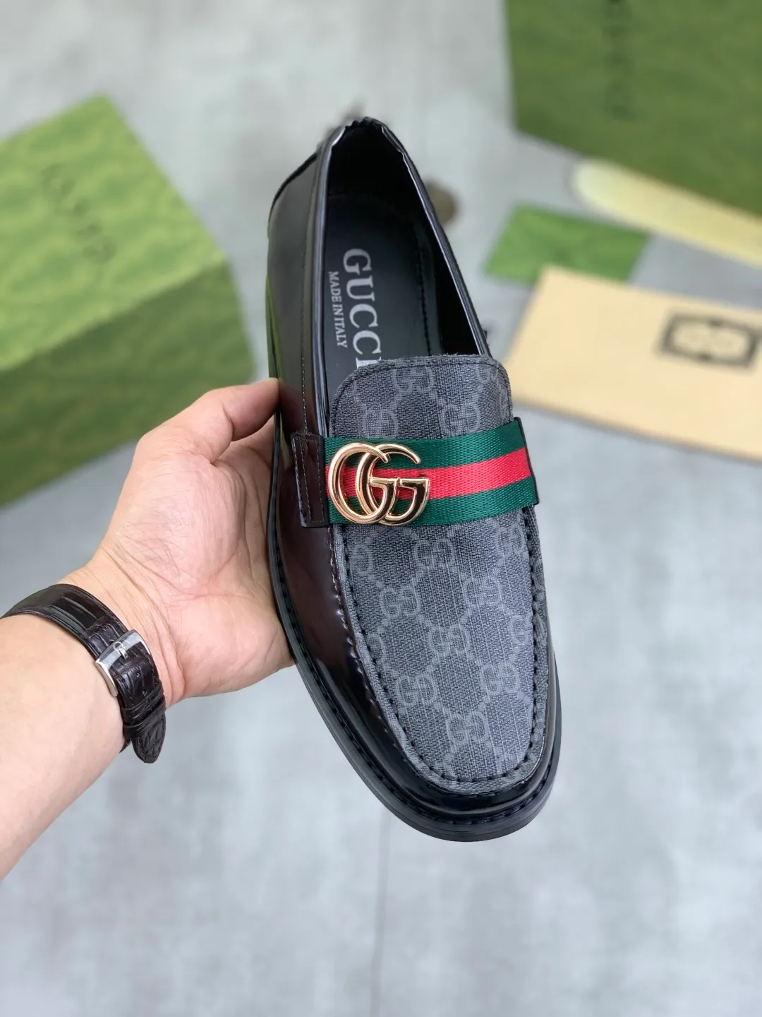Men's men's shoes 💰P480 [New style] Water-dyed cowhide 💰💎💎💎 [Gucci] GUCCI high-end men's formal business leather shoes, original order 1:1 authentic goods! Original imported high-end open-edge beaded calfskin, original metal buckle, imported first-layer cowhide lining for feet, original outsole, men's shoe size: 38-45, 2️⃣ colors available